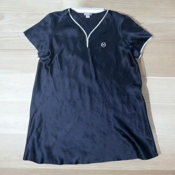 Jones New York Light Satin Midi Slip Dress Women Plus Size 3X Navy Blue - Picture 8 of 10